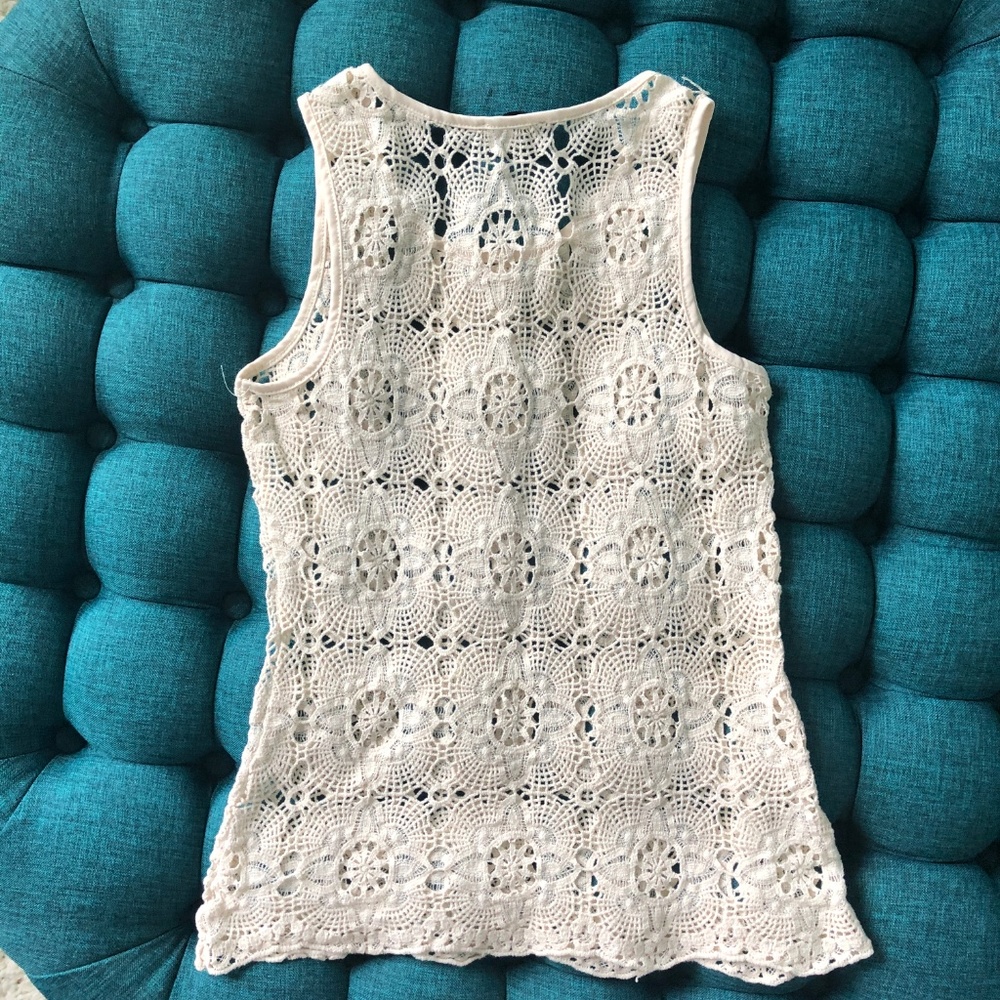 🌺3 for $25🌺Willi Smith - Size XS Beige Lace Tank - Picture 5 of 5